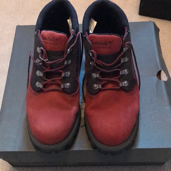 red waterproof timberland boots